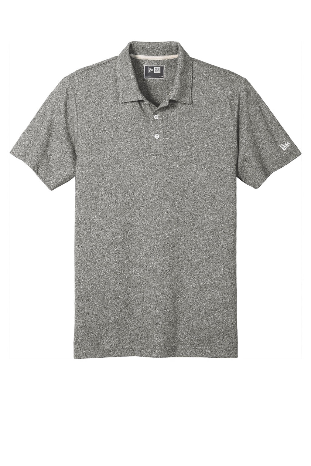 New Era NEA301 Mens Slub Twist Short Sleeve Polo Shirt Shadow Grey Twist Flat Front