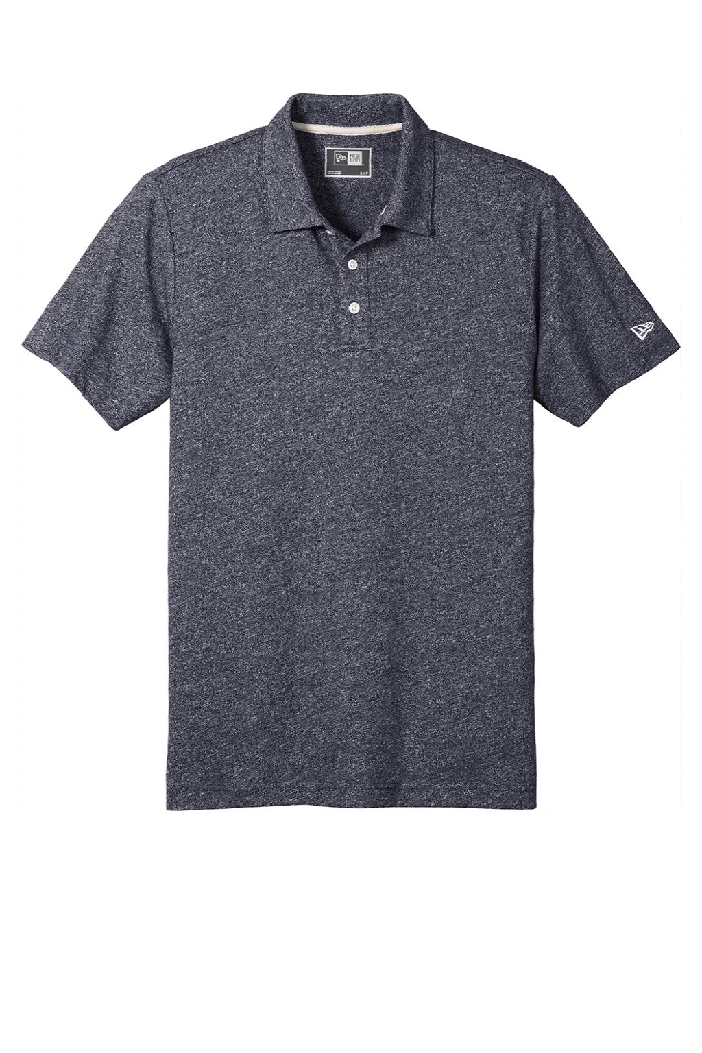 New Era NEA301 Mens Slub Twist Short Sleeve Polo Shirt True Navy Blue Twist Flat Front