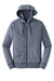New Era NEA502 Mens Sueded French Terry Full Zip Hooded Sweatshirt Hoodie w/ Pockets Navy Blue Twist Flat Front