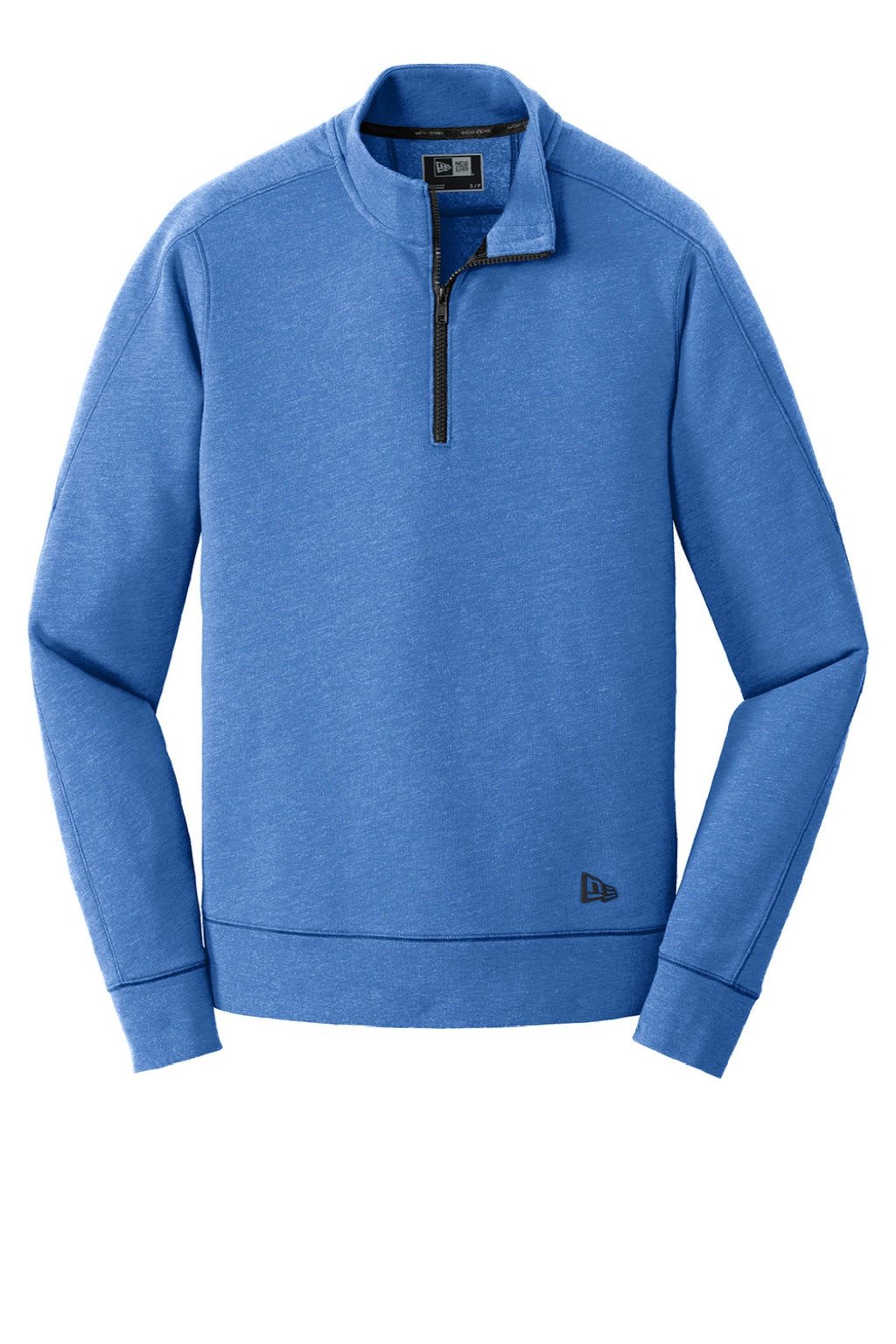 New Era NEA512 Mens Fleece 1/4 Zip Sweatshirt Heather Royal Blue Flat Front