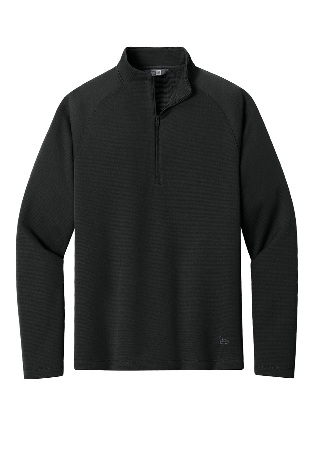 New Era NEA515 Mens Stand Out 1/4 Zip Sweatshirt Black Flat Front