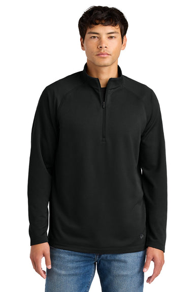 New Era NEA515 Mens Stand Out 1/4 Zip Sweatshirt Black Model Front