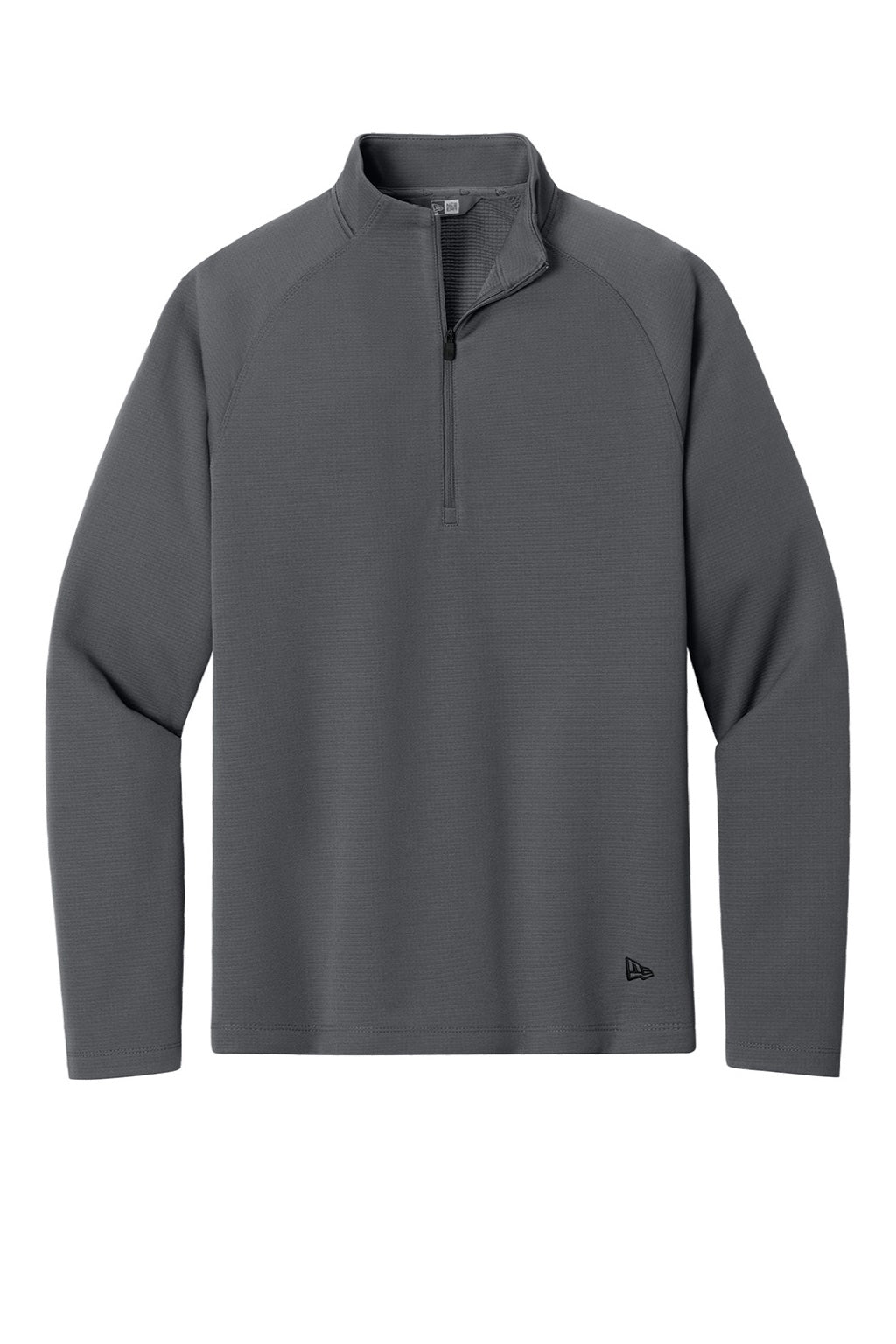 New Era NEA515 Mens Stand Out 1/4 Zip Sweatshirt Graphite Grey Flat Front