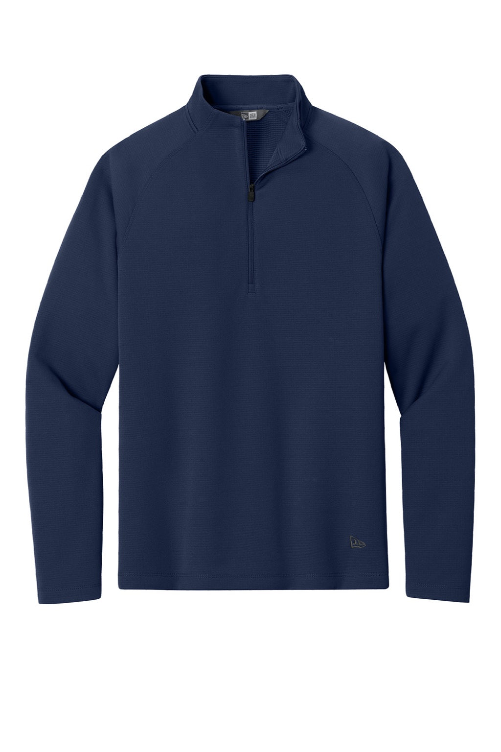 New Era NEA515 Mens Stand Out 1/4 Zip Sweatshirt True Navy Blue Flat Front