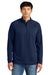 New Era NEA515 Mens Stand Out 1/4 Zip Sweatshirt True Navy Blue Model Front