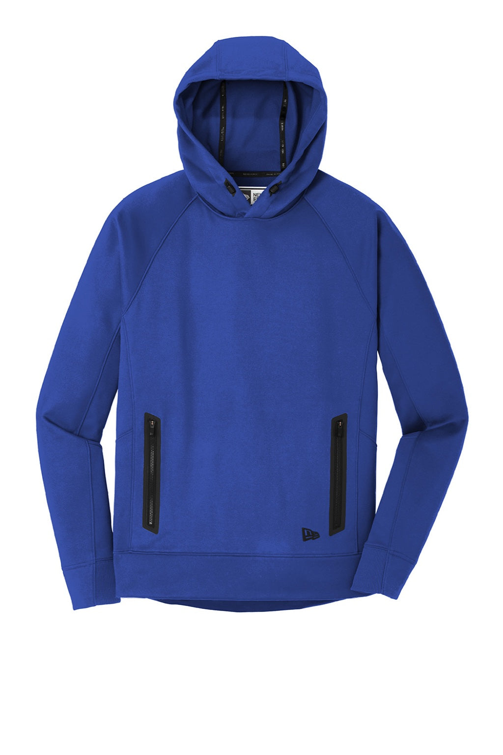 New Era NEA520 Mens Venue Fleece Moisture Wicking Hooded Sweatshirt Hoodie w/ Pockets Royal Blue Flat Front