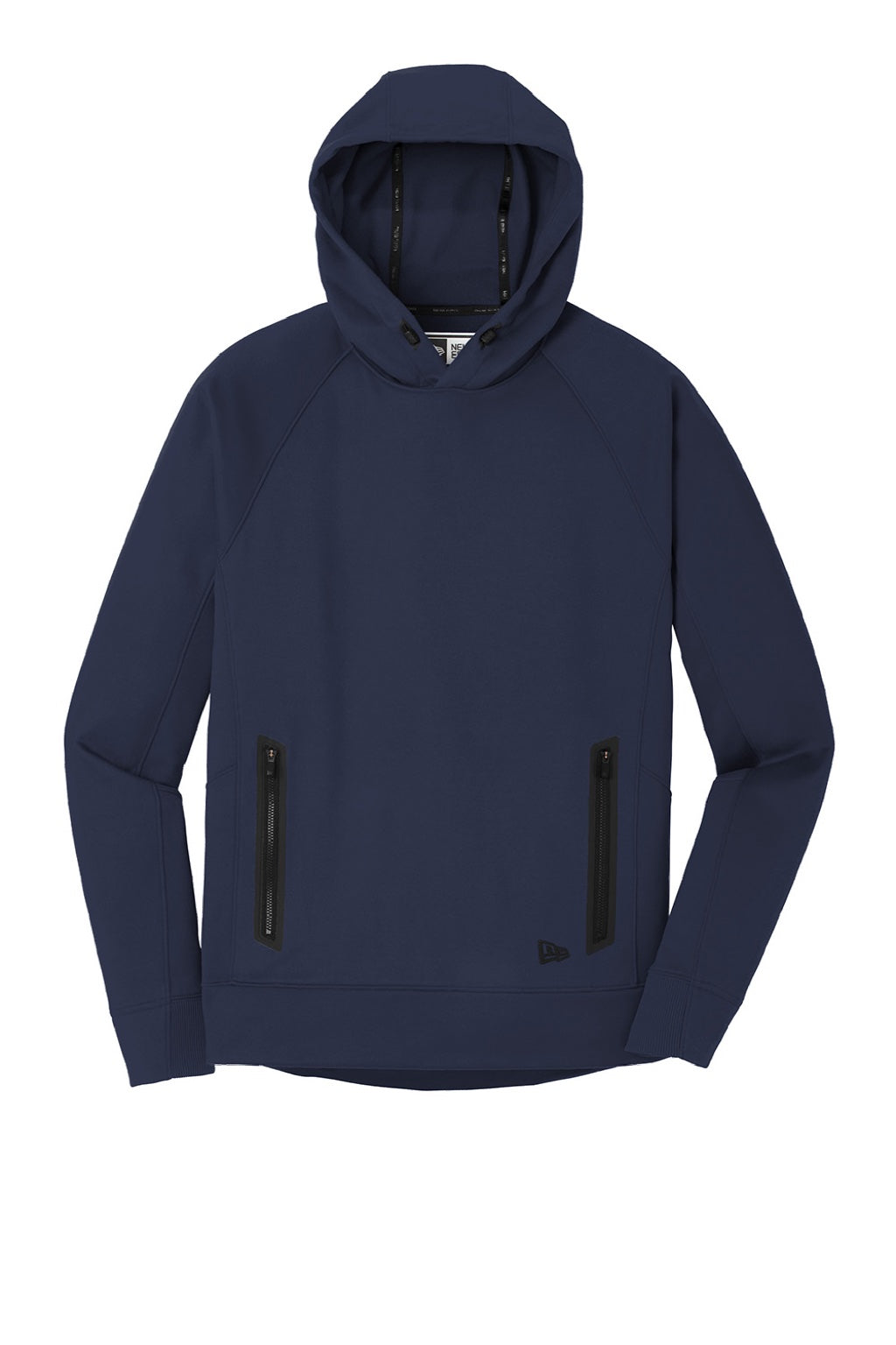 New Era NEA520 Mens Venue Fleece Moisture Wicking Hooded Sweatshirt Hoodie w/ Pockets Navy Blue Flat Front