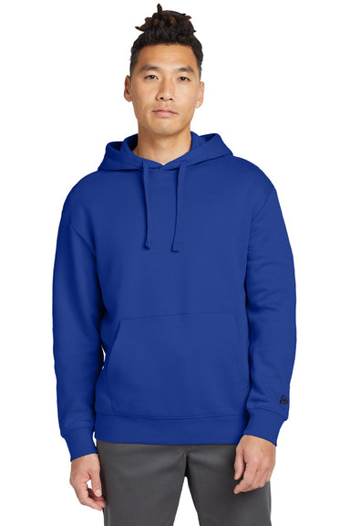 New Era NEA525 Mens Heritage Fleece Hooded Sweatshirt Hoodie w/ Pouch Pocket Royal Blue Model Front