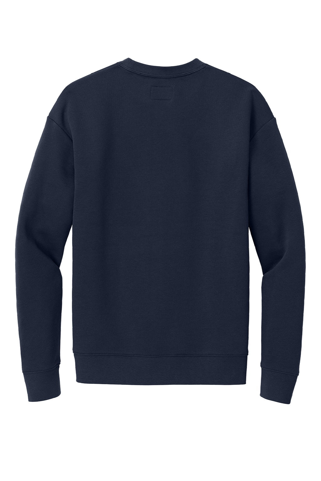 New Era NEA527 Mens Heritage Fleece Crewneck Sweatshirt w/ Pocket True Navy Blue Flat Back