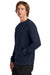 New Era NEA527 Mens Heritage Fleece Crewneck Sweatshirt w/ Pocket True Navy Blue Model Side