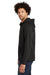 New Era NEA541 Mens STS 1/4 Zip Hooded Sweatshirt Hoodie w/ Pouch Pocket Black Model Side