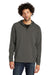 New Era NEA541 Mens STS 1/4 Zip Hooded Sweatshirt Hoodie w/ Pouch Pocket Graphite Grey Model Front