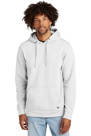 New Era NEA550 Mens Comeback Fleece Hooded Sweatshirt Hoodie w/ Pouch Pocket Ash Grey Model Front