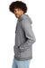 New Era NEA550 Mens Comeback Fleece Hooded Sweatshirt Hoodie w/ Pouch Pocket Heather Grey/Heather Dark Grey Model Side