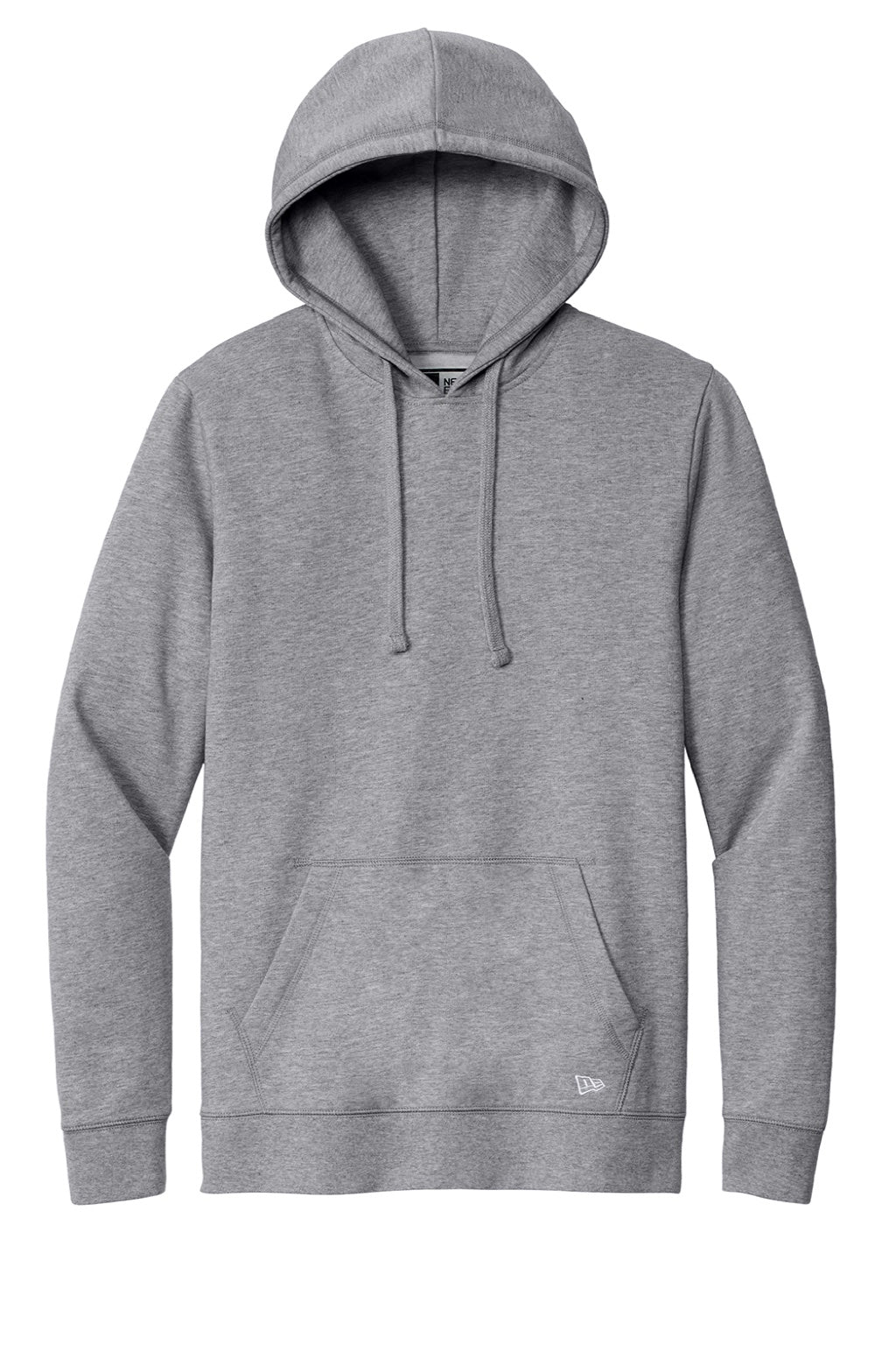 New Era NEA550 Mens Comeback Fleece Hooded Sweatshirt Hoodie w/ Pouch Pocket Heather Grey Flat Front