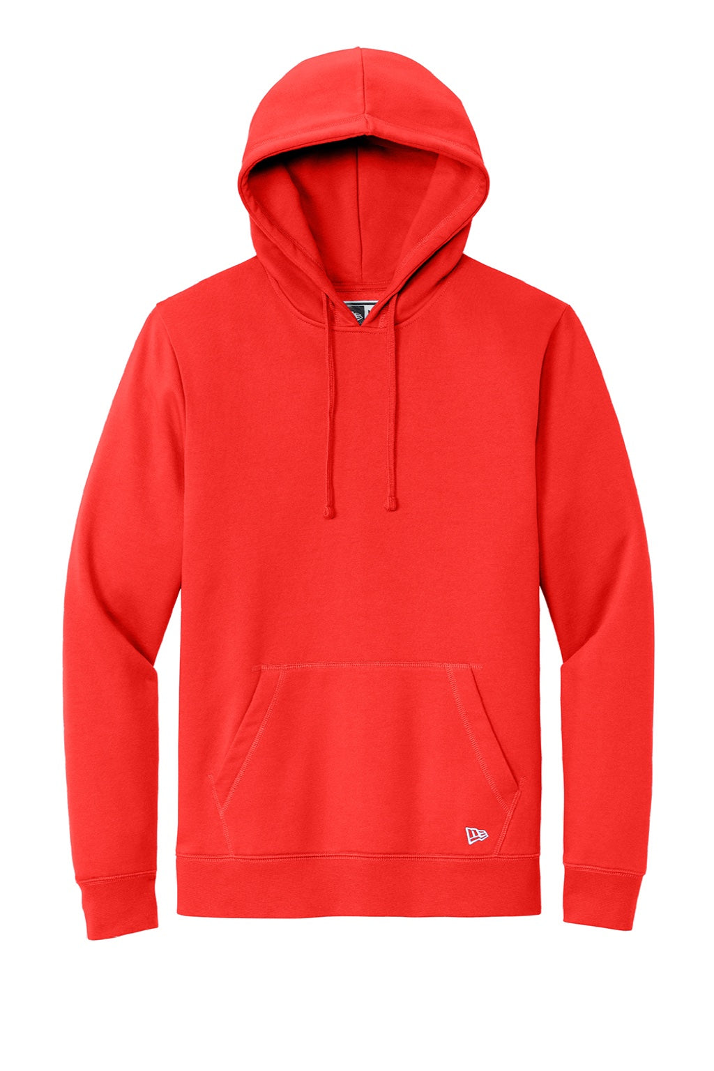 New Era NEA550 Mens Comeback Fleece Hooded Sweatshirt Hoodie w/ Pouch Pocket Deep Orange Flat Front