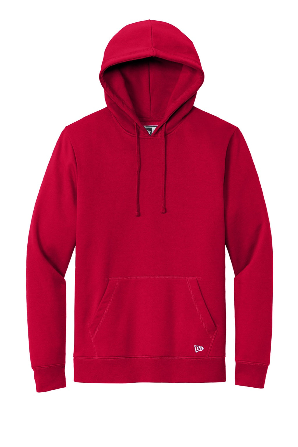 New Era NEA550 Mens Comeback Fleece Hooded Sweatshirt Hoodie w/ Pouch Pocket Scarlet Red Flat Front