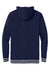 New Era NEA550 Mens Comeback Fleece Hooded Sweatshirt Hoodie w/ Pouch Pocket True Navy Blue/Heather Grey Flat Back