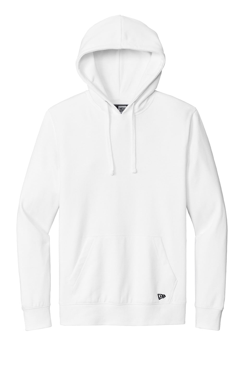 New Era NEA550 Mens Comeback Fleece Hooded Sweatshirt Hoodie w/ Pouch Pocket White Flat Front