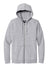 New Era NEA551 Mens Comeback Fleece Full Zip Hooded Sweatshirt Hoodie w/ Pockets Heather Grey Flat Front