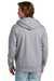 New Era NEA551 Mens Comeback Fleece Full Zip Hooded Sweatshirt Hoodie w/ Pockets Heather Grey Model Back