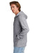 New Era NEA551 Mens Comeback Fleece Full Zip Hooded Sweatshirt Hoodie w/ Pockets Heather Grey Model Side