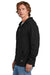 New Era NEA551 Mens Comeback Fleece Full Zip Hooded Sweatshirt Hoodie w/ Pockets Black Model Side