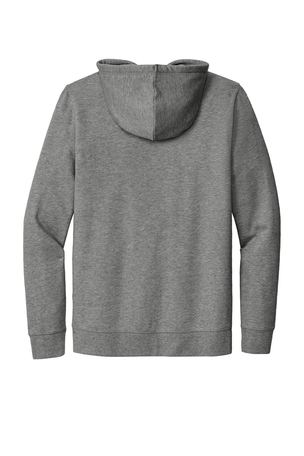 New Era NEA551 Mens Comeback Fleece Full Zip Hooded Sweatshirt Hoodie w/ Pockets Heather Dark Grey Flat Back