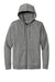 New Era NEA551 Mens Comeback Fleece Full Zip Hooded Sweatshirt Hoodie w/ Pockets Heather Dark Grey Flat Front