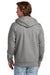 New Era NEA551 Mens Comeback Fleece Full Zip Hooded Sweatshirt Hoodie w/ Pockets Heather Dark Grey Model Back