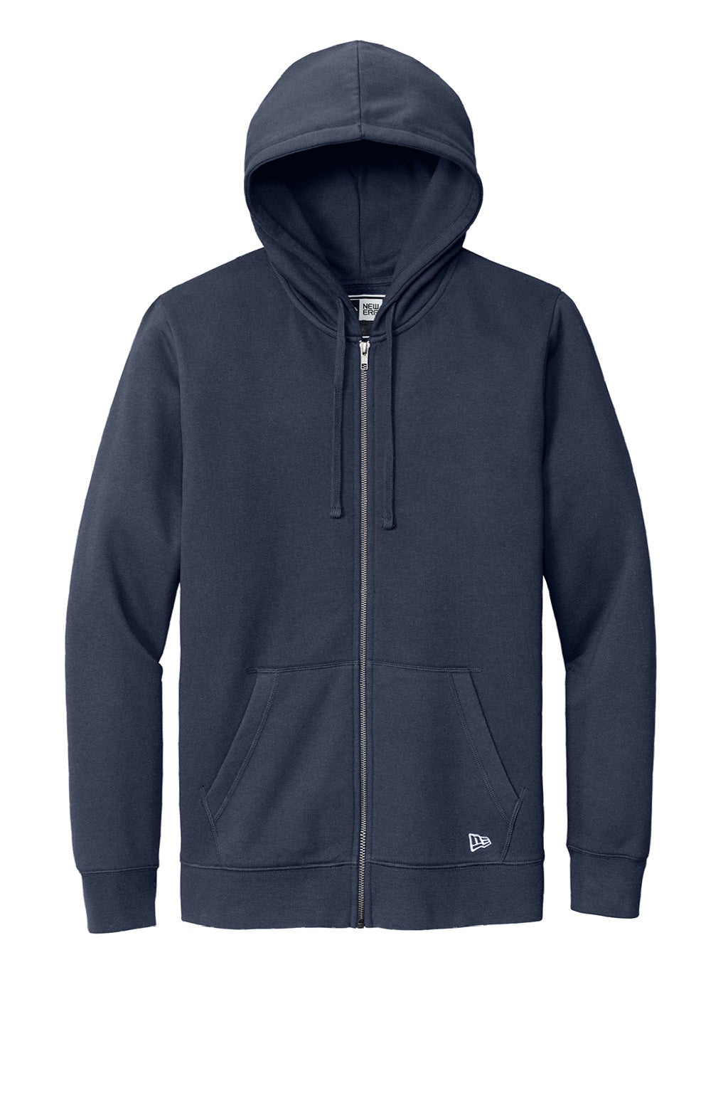 New Era NEA551 Mens Comeback Fleece Full Zip Hooded Sweatshirt Hoodie w/ Pockets True Navy Blue Flat Front