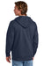 New Era NEA551 Mens Comeback Fleece Full Zip Hooded Sweatshirt Hoodie w/ Pockets True Navy Blue Model Back
