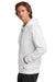 New Era NEA551 Mens Comeback Fleece Full Zip Hooded Sweatshirt Hoodie w/ Pockets White Model Side