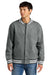 New Era NEA560 Mens Varsity Heavyweight Fleece Snap Down Jacket Grey Frost Model Front