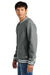 New Era NEA560 Mens Varsity Heavyweight Fleece Snap Down Jacket Grey Frost Model Side