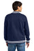 New Era NEA560 Mens Varsity Heavyweight Fleece Snap Down Jacket True Navy Blue Model Back