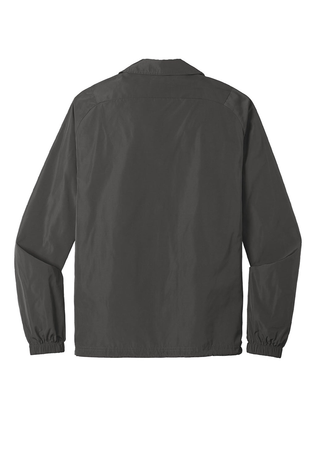 New Era NEA601 Mens Water Resistant Snap Down Coach's Jacket Graphite Grey Flat Back