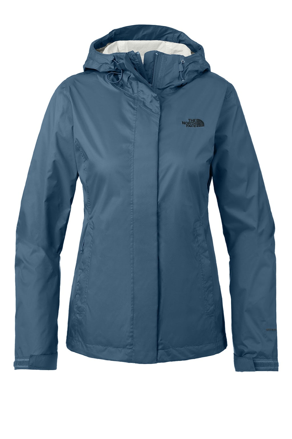 The North Face NF0A3LH5 Womens DryVent Windproof & Waterproof Full Zip Hooded Jacket Shady Blue Flat Front