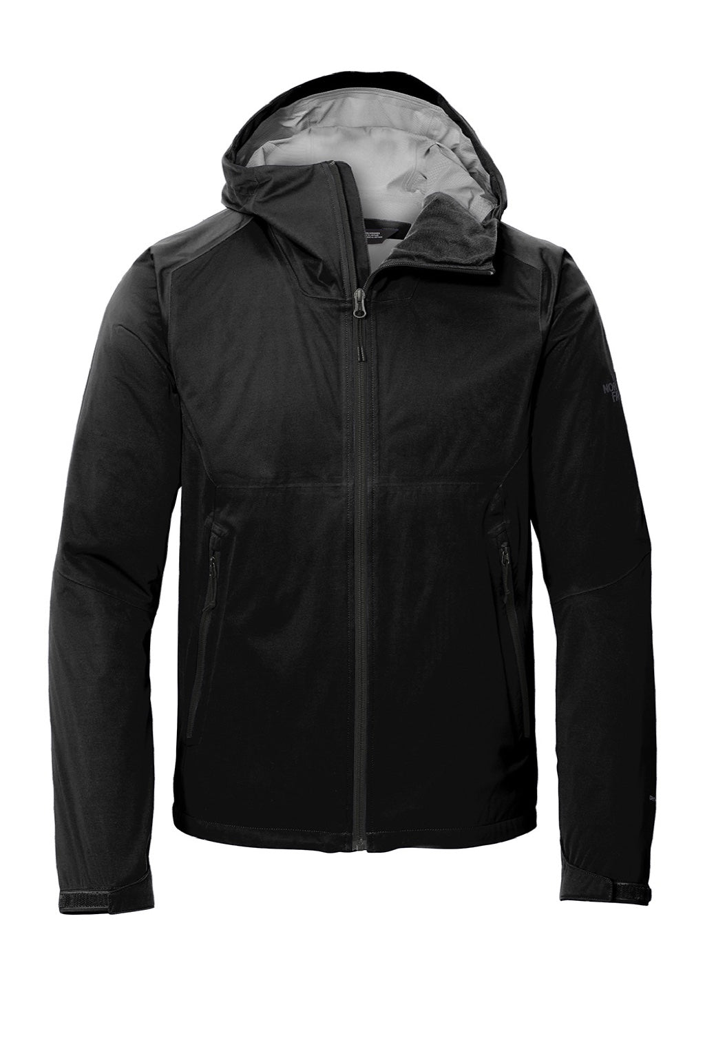 The North Face NF0A47FG Mens All Weather DryVent Windproof & Waterproof Full Zip Hooded Jacket Black Flat Front