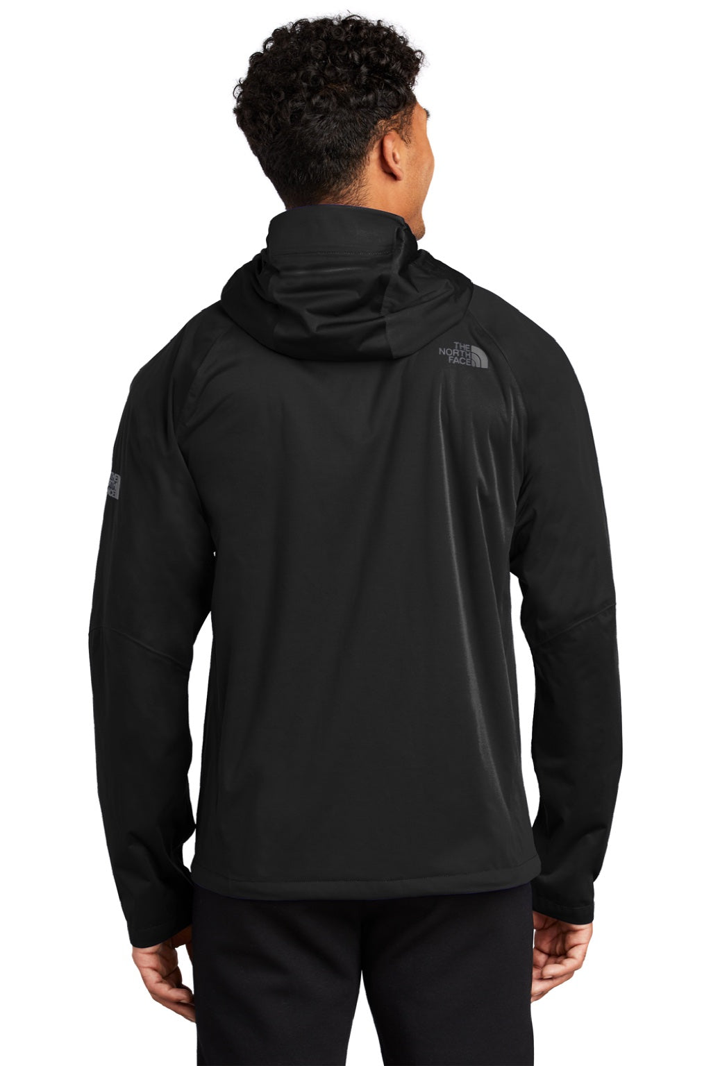 The North Face NF0A47FG Mens All Weather DryVent Windproof & Waterproof Full Zip Hooded Jacket Black Model Back