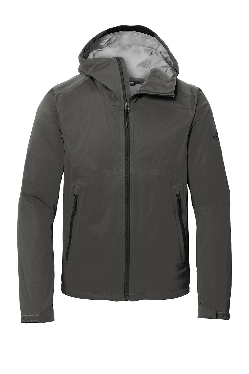 The North Face NF0A47FG Mens All Weather DryVent Windproof & Waterproof Full Zip Hooded Jacket Asphalt Grey Flat Front