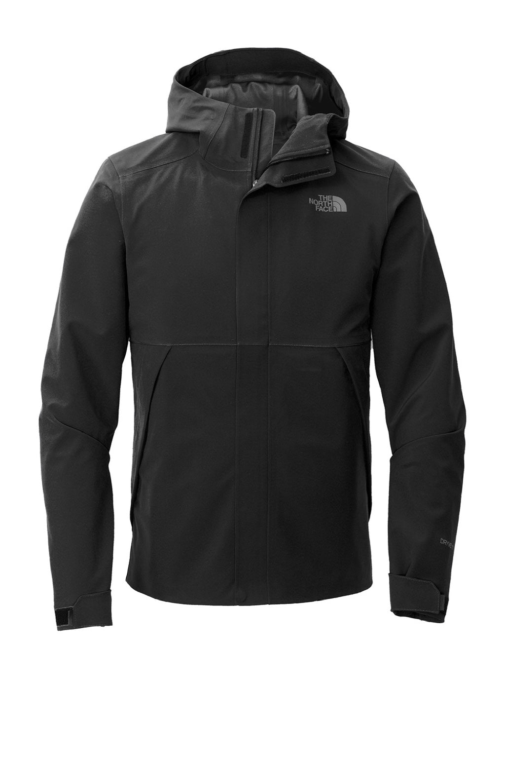 The North Face NF0A47FI Mens Apex DryVent Windproof & Waterproof Full Zip Hooded Jacket Black Flat Front