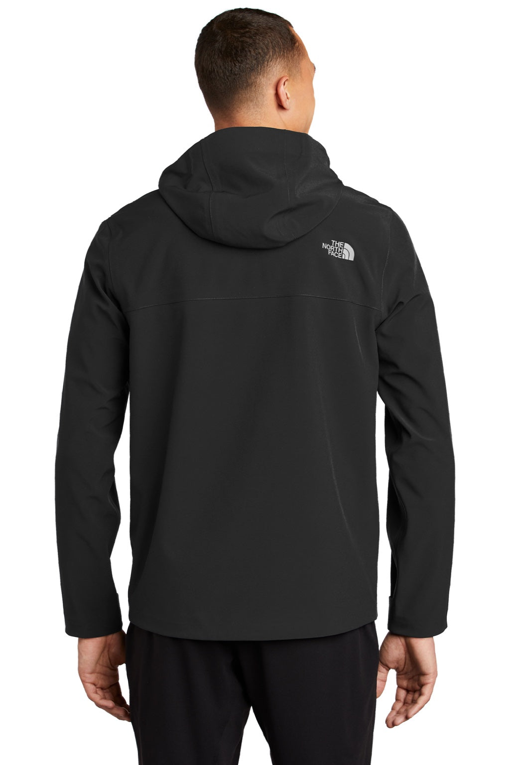 The North Face NF0A47FI Mens Apex DryVent Windproof & Waterproof Full Zip Hooded Jacket Black Model Back