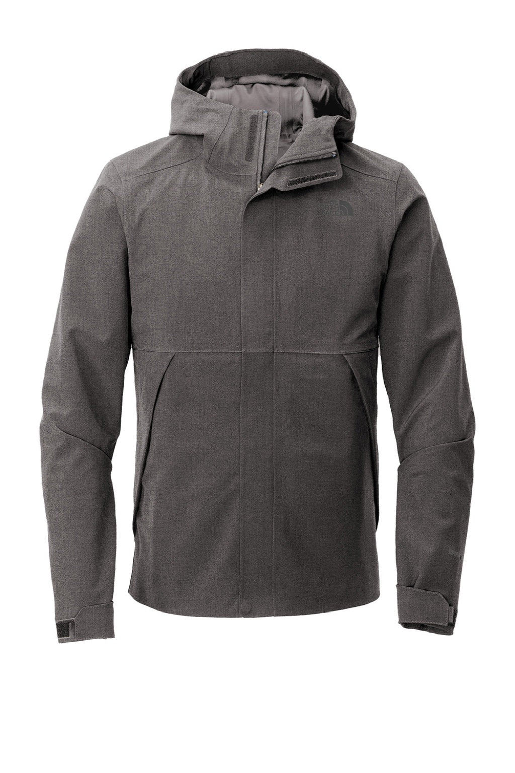 The North Face NF0A47FI Mens Apex DryVent Windproof & Waterproof Full Zip Hooded Jacket Heather Dark Grey Flat Front