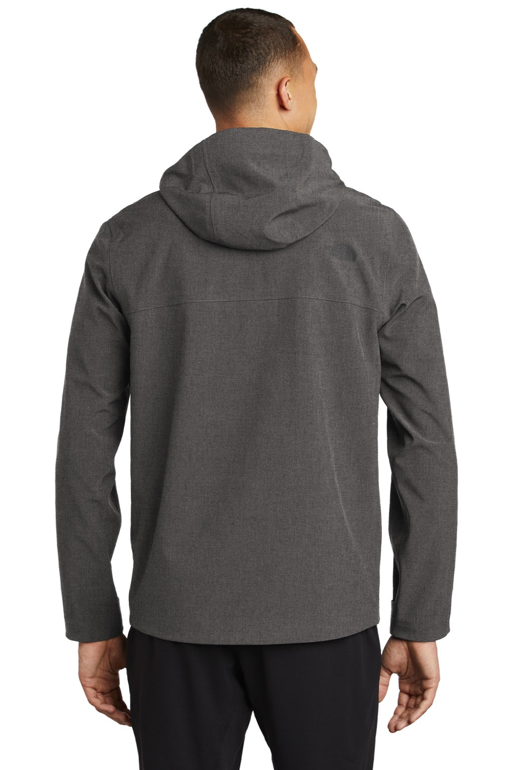 The North Face NF0A47FI Mens Apex DryVent Windproof & Waterproof Full Zip Hooded Jacket Heather Dark Grey Model Back