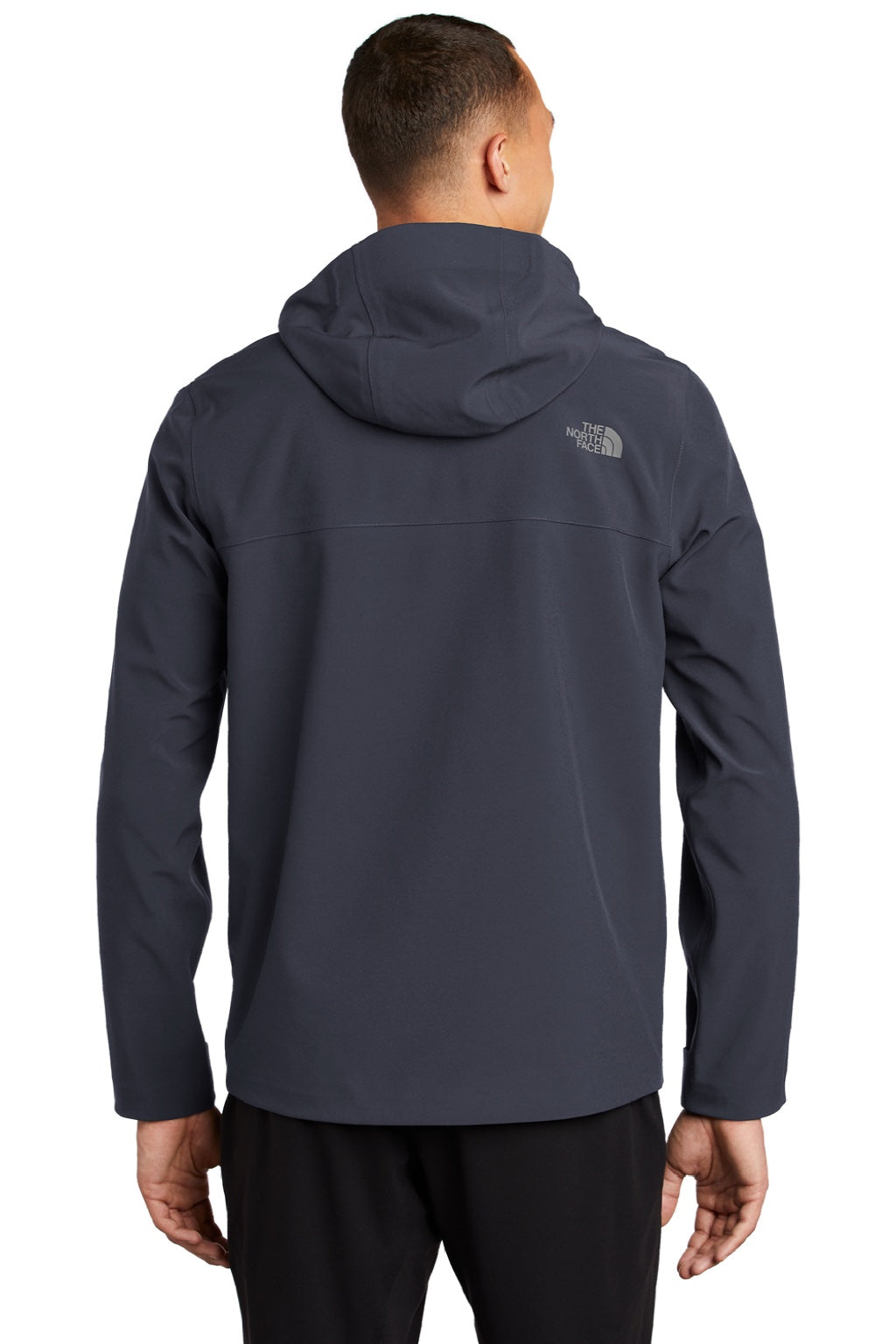 The North Face NF0A47FI Mens Apex DryVent Windproof & Waterproof Full Zip Hooded Jacket Urban Navy Blue Model Back