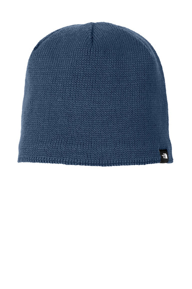 The North Face Hats NF0A4VUB Mens Mountain Beanie Blue Wing Flat Front