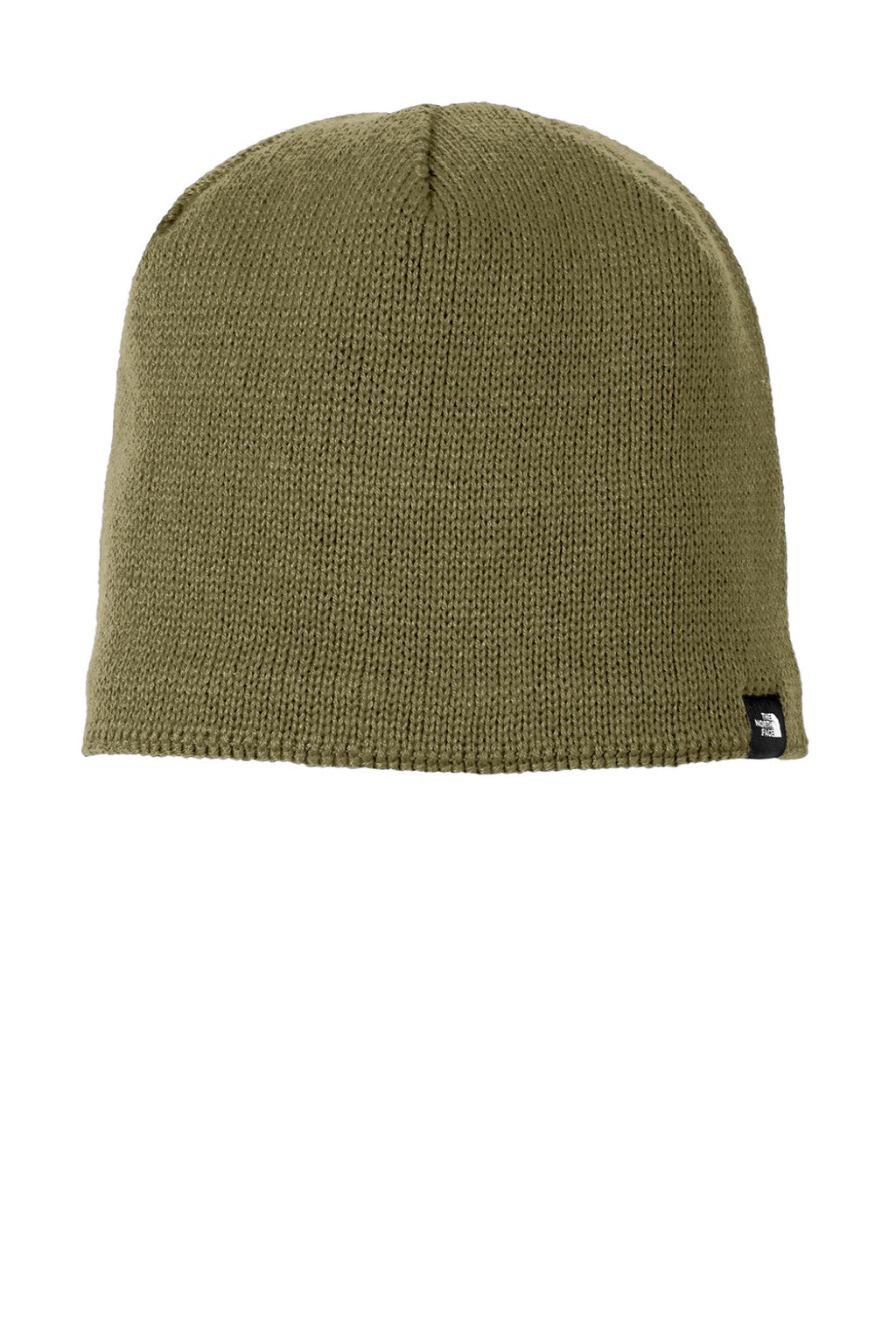 The North Face Hats NF0A4VUB Mens Mountain Beanie Burnt Olive Green/Asphalt Grey Flat Front