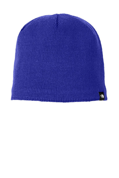 The North Face Hats NF0A4VUB Mens Mountain Beanie Blue Flat Front