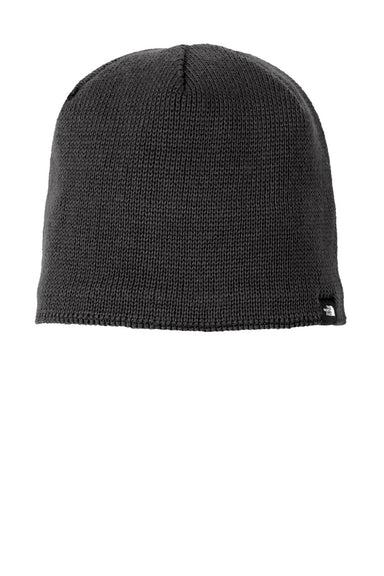 The North Face Hats NF0A4VUB Mens Mountain Beanie Heather Dark Grey Flat Front